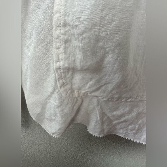 Eileen Fisher White Irish Linen Tie Front Jacket Blazer Top Size S - Picture 3 of 12